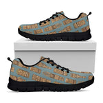 Tiki Totem Pattern Print Black Sneakers