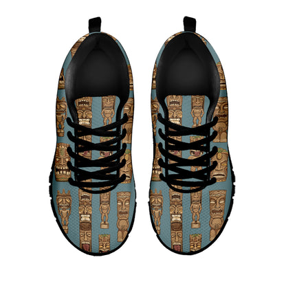 Tiki Totem Pattern Print Black Sneakers