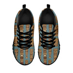 Tiki Totem Pattern Print Black Sneakers