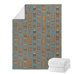 Tiki Totem Pattern Print Blanket