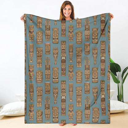Tiki Totem Pattern Print Blanket