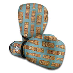 Tiki Totem Pattern Print Boxing Gloves