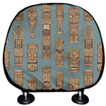 Tiki Totem Pattern Print Car Headrest Covers