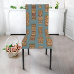 Tiki Totem Pattern Print Dining Chair Slipcover