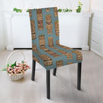 Tiki Totem Pattern Print Dining Chair Slipcover