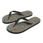 Tiki Totem Pattern Print Flip Flops
