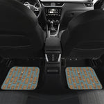 Tiki Totem Pattern Print Front and Back Car Floor Mats