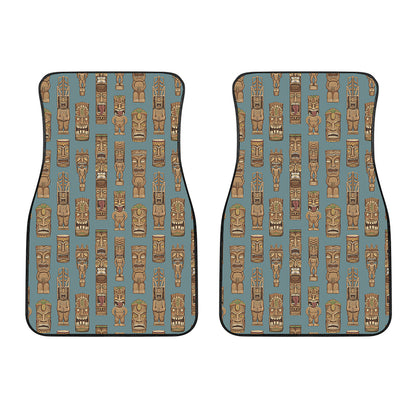 Tiki Totem Pattern Print Front Car Floor Mats