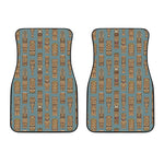 Tiki Totem Pattern Print Front Car Floor Mats