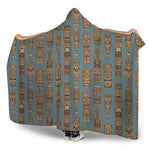 Tiki Totem Pattern Print Hooded Blanket