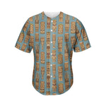 Tiki Totem Pattern Print Men's Baseball Jersey