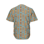 Tiki Totem Pattern Print Men's Baseball Jersey