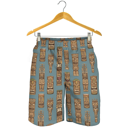 Tiki Totem Pattern Print Men's Shorts