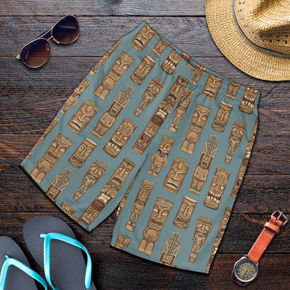 Tiki Totem Pattern Print Men's Shorts