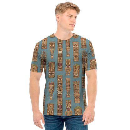 Tiki Totem Pattern Print Men's T-Shirt