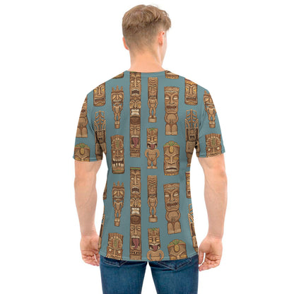 Tiki Totem Pattern Print Men's T-Shirt