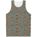 Tiki Totem Pattern Print Men's Tank Top