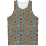 Tiki Totem Pattern Print Men's Tank Top