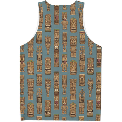 Tiki Totem Pattern Print Men's Tank Top