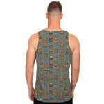 Tiki Totem Pattern Print Men's Tank Top