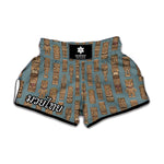 Tiki Totem Pattern Print Muay Thai Boxing Shorts
