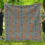 Tiki Totem Pattern Print Quilt