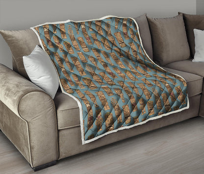 Tiki Totem Pattern Print Quilt