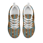 Tiki Totem Pattern Print White Sneakers