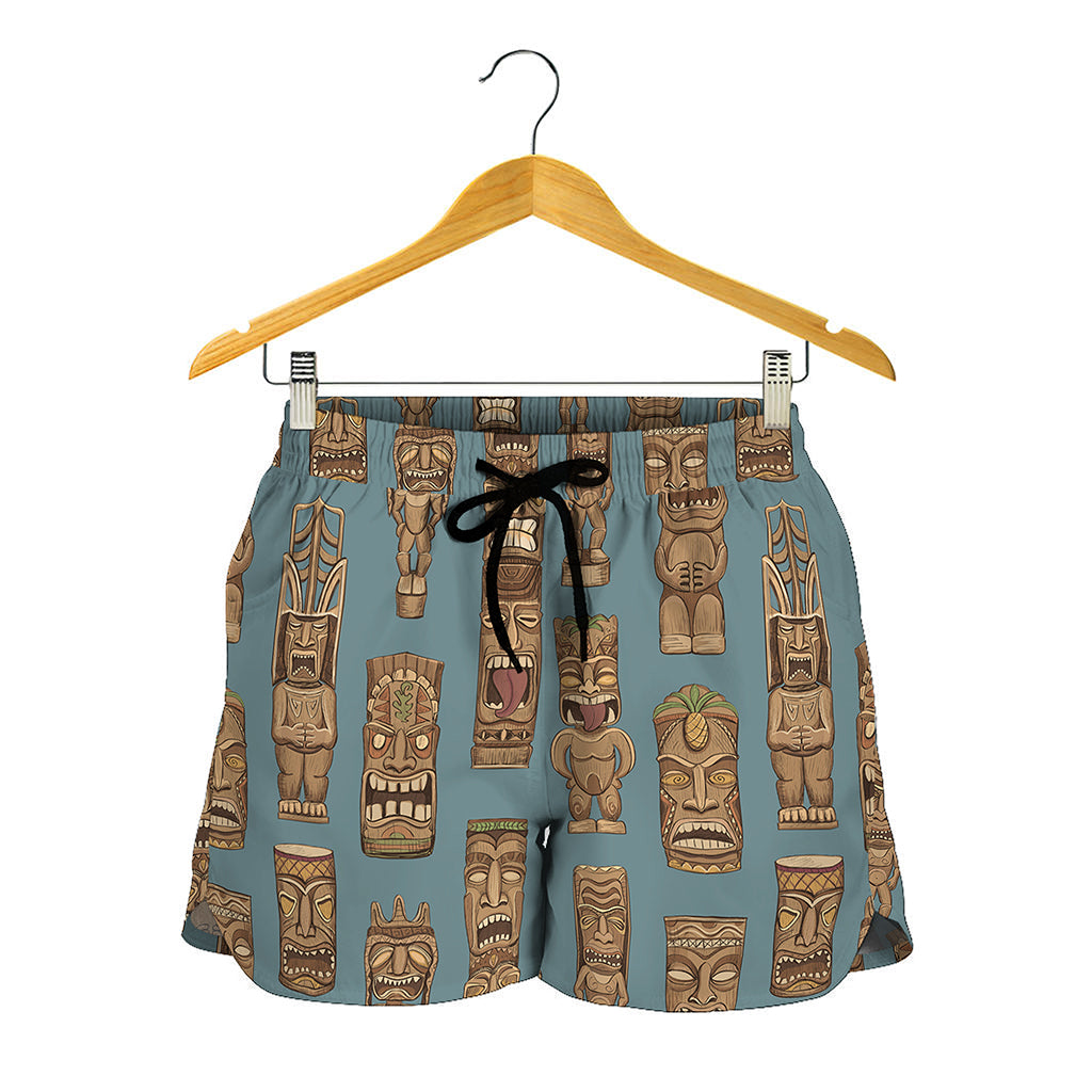 Tiki Totem Pattern Print Women's Shorts