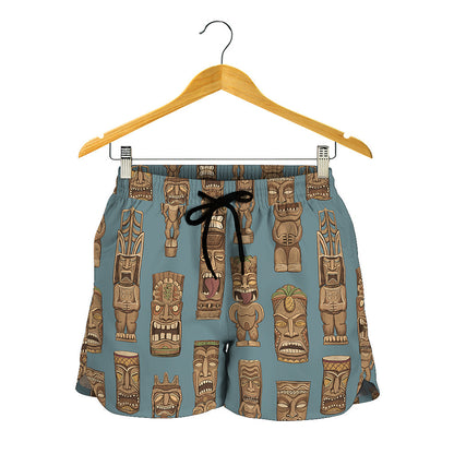 Tiki Totem Pattern Print Women's Shorts