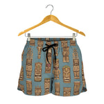 Tiki Totem Pattern Print Women's Shorts