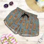 Tiki Totem Pattern Print Women's Shorts