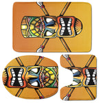 Tiki Totem Print 3 Piece Bath Mat Set
