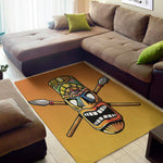 Tiki Totem Print Area Rug
