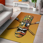 Tiki Totem Print Area Rug