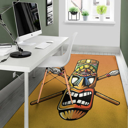 Tiki Totem Print Area Rug