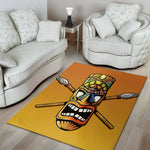 Tiki Totem Print Area Rug