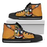 Tiki Totem Print Black High Top Shoes