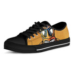 Tiki Totem Print Black Low Top Shoes 