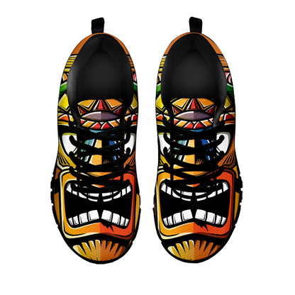 Tiki Totem Print Black Sneakers