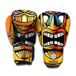 Tiki Totem Print Boxing Gloves