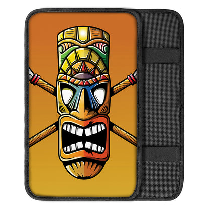 Tiki Totem Print Car Center Console Cover