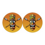 Tiki Totem Print Car Coasters
