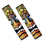 Tiki Totem Print Car Seat Belt Covers