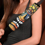 Tiki Totem Print Car Seat Belt Covers