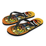 Tiki Totem Print Flip Flops