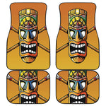 Tiki Totem Print Front and Back Car Floor Mats