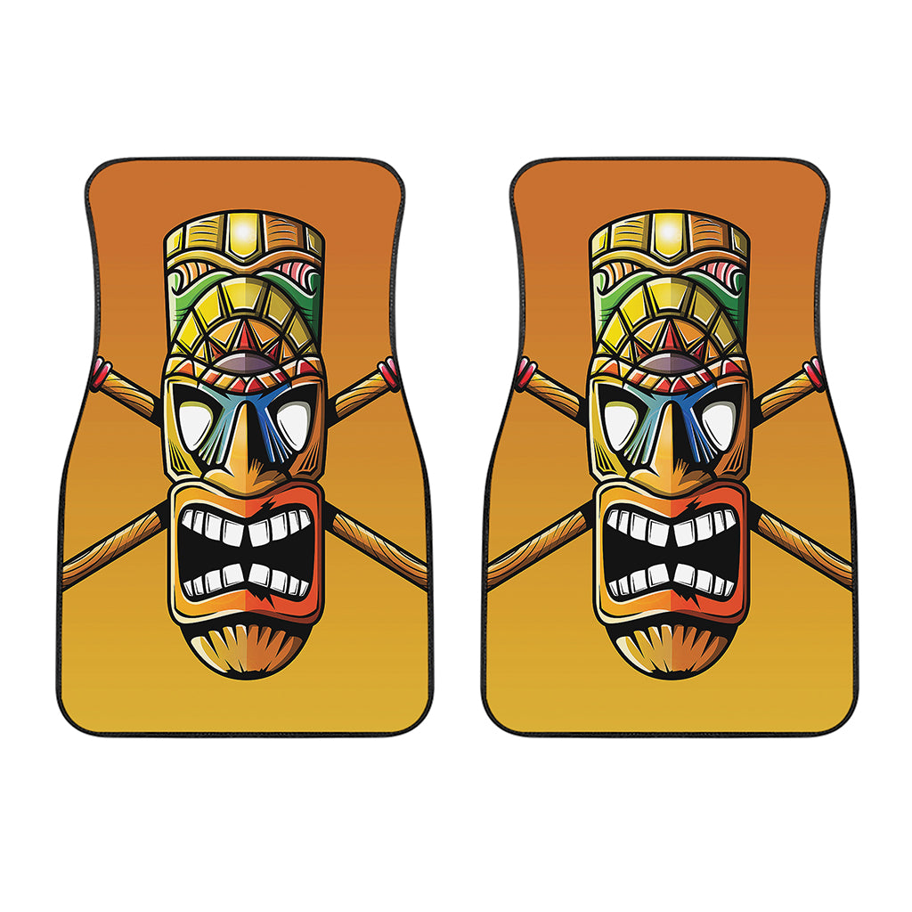 Tiki Totem Print Front Car Floor Mats