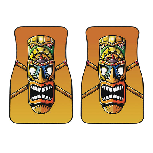 Tiki Totem Print Front Car Floor Mats