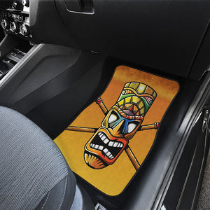 Tiki Totem Print Front Car Floor Mats